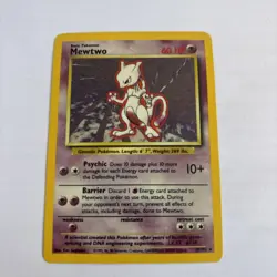 POKEMON CARD WOTC 1999 MEWTWO HOLO BASE SET CARD RARE 10/102 EX-NM - Image 1