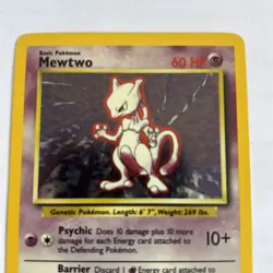 POKEMON CARD WOTC 1999 MEWTWO HOLO BASE SET CARD RARE 10/102 EX-NM - Image 2
