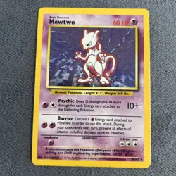 Mewtwo 10/102 Holo Rare Base Set Pokemon Card WOTC 1999 Vintage LP - Image 1