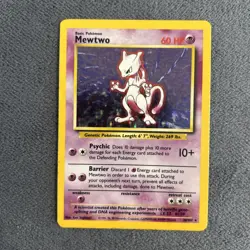 Mewtwo 10/102 Holo Rare Base Set Pokemon Card WOTC 1999 Vintage LP - Image 2