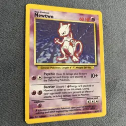Mewtwo 10/102 Holo Rare Base Set Pokemon Card WOTC 1999 Vintage LP - Image 3