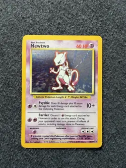 Mewtwo 10/102 Base Set Holo Rare Pokemon Card 1999 WOTC TCG Vintage Pokemon - Image 1