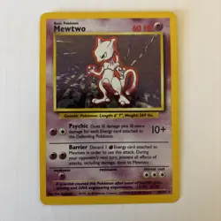 Pokemon Card Mewtwo Holo Base Set 10/102 WOTC 1999 Vintage Rare LP - Image 1