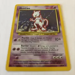 Pokemon Card Mewtwo Holo Base Set 10/102 WOTC 1999 Vintage Rare LP - Image 3