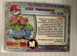Topps Pokemon #3 Venusaur Card Foil Holo 2000 - Image 2