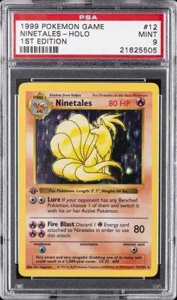 1999 POKEMON BASE SET 1ST EDITION SHADOWLESS #12 NINETALES HOLO PSA 9 - Image 1