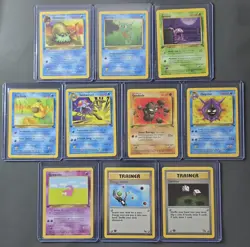 Pokemon TCG 1st Edition Fossil Lot Of 10 Cards Toploaded Vintage 1999 WOTC - Image 1