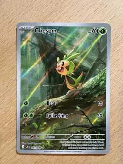 Pokemon TCG Chaos Rising Chespin Full-Art Illustration Rare 087/086 - Image 1