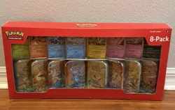 NEW in Box Pokemon Prismatic Evolutions 8 Mini-Tins with Promo Cards Sealed - Image 1