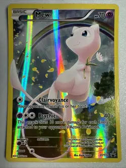 Mew XY110 - XY Black Star Promo Holo Foil Full Art Pokemon Card Heavy Played - Image 1