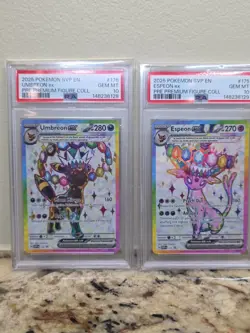 Umbreon EX And Espeon EX 176 / 175 Presmatic Evolution Sequential PSA 10 Set - Image 1