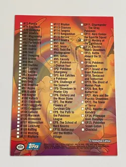 2000 Topps Pokemon TV Animation Series 2 Checklist - Image 2