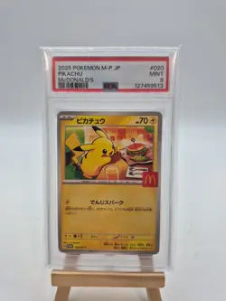PSA 9 Pikachu 2025 McDonald's Promo 020/M-P Japanese Pokemon Card Mint, FreePost - Image 1