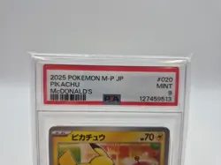 PSA 9 Pikachu 2025 McDonald's Promo 020/M-P Japanese Pokemon Card Mint, FreePost - Image 2