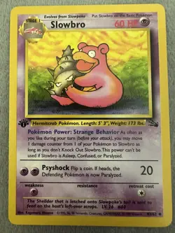 Pokemon TCG Slowbro 43/62 Fossil 1ST EDITION 1999 Card Vintage Uncommon NM - Image 1
