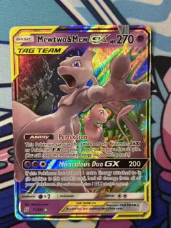 The Pokemon Company Mewtwo & Mew GX 71/236 SM-Unified Minds Ultra Rare Holo - Image 1