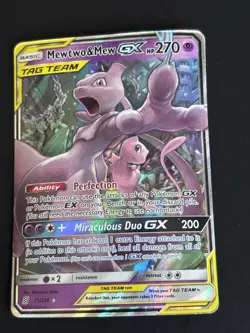 Pokemon TCG Mewtwo & Mew GX 71/236 SM Unified Minds Ultra Rare Holo 270 HP - Image 1