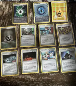 Pokemon Card Lot 9 Vintage Stamped Holo Trainer/Energy And 1 Reverse Holo Energy - Image 1