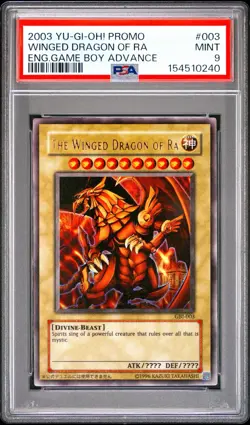 2003 YU-GI-OH! PROMO #003 WINGED DRAGON OF RA ENG.GAME BOY ADVANCE PSA 9 - Image 1