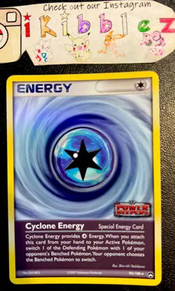 Cyclone Energy 90/108 LP Reverse Holo EX Power Keepers Stamped Pokemon Card! - Image 2
