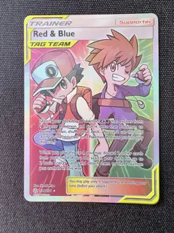 Red & Blue Tag Team 234/236 Pokemon TCG Full Art Trainer Cosmic Eclipse Mint - Image 1