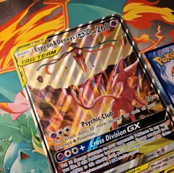 Pokemon Card Espeon & Deoxys GX SM240 Black Star Promo TAG Team Jumbo Holo TCG - Image 2