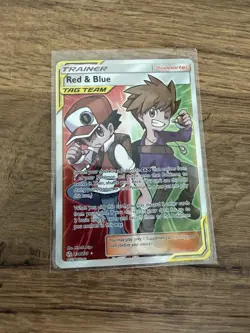 Pokemon TCG Full Art Trainer Red Blue Tag Team 234/236 Cosmic Eclipse - HP - Image 1
