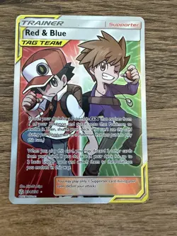 Pokemon TCG Full Art Trainer Red Blue Tag Team 234/236 Cosmic Eclipse - HP - Image 2