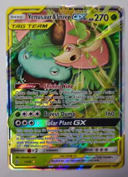 Pokemon TCG - Cosmic Eclipse - Venusaur & Snivy GX #1/236 - Tag Team - Image 1