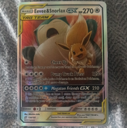 Eevee & Snorlax GX 120/181 Team Up Holo TAG TEAM Ultra Rare Pokemon TCG - Image 1