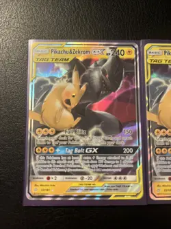 Pokemon Pikachu & Zekrom GX Tag Team TCG Card x2 - Image 2