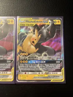 Pokemon Pikachu & Zekrom GX Tag Team TCG Card x2 - Image 3
