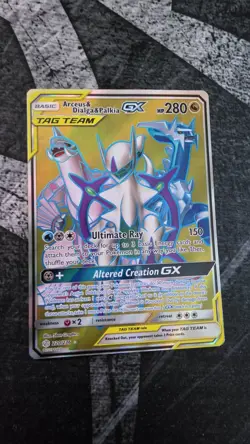 Pokemon TCG Arceus & Dialga & Palkia GX Full Art Cosmic Eclipse Tag Team 220/236 - Image 1