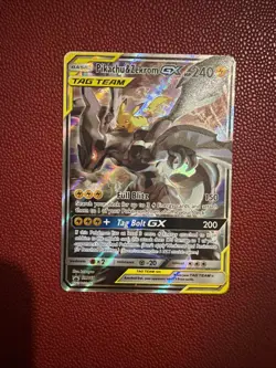 Pokemon TCG Pikachu & Zekrom GX Sun Moon Tag Team SM168 - Image 1