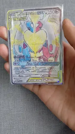 DIY Hand Drawn Pokemon TCG Latias & Latios GX #170 Tag Team - Image 2