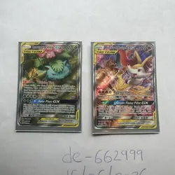 Pokemon TCG Cosmic Eclipse TAG TEAM GX Lot 2: Venusaur/Snivy, Charizard/Braixen - Image 1