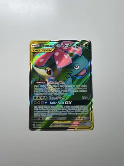 Pokemon TCG Sun Moon Cosmic Eclipse Venusaur Snivy GX Tag Team Card 210/236 - Image 1