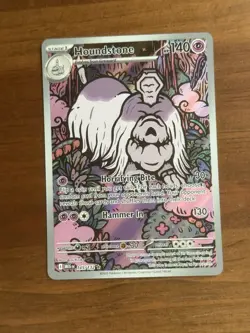 Pokemon TCG Houndstone 145/132 Me01: Mega Evolution Holo Illustration Rare - Image 1