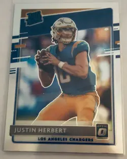 2020 Panini Donruss Optic - Rated Rookies Justin Herbert #153 Holo Prizm (RC) - Image 1