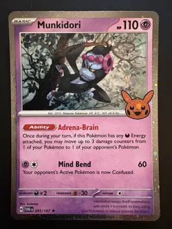 Pokemon TCG Munkidori Illustration Rare cosmos Holo 095 Scarlet & Violet - Image 1