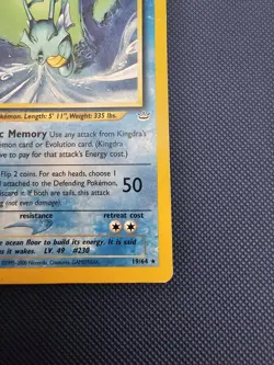 🐉 Pokemon TCG Kingdra 19/64 Neo Revelation Rare WOTC Vintage Heavily Played 🐉 - Image 4