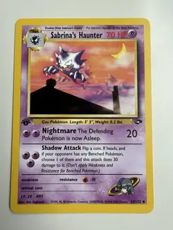 2000 Pokemon Gym Challenge 1st Edition Sabrina's Haunter #55/132 - Image 1