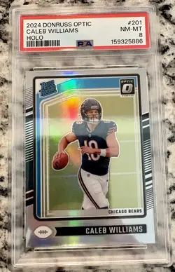 2024 Donruss Optic Caleb Williams Holo Rated Rookie Bears #201 PSA 8 - Image 1