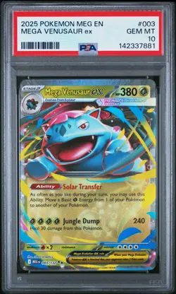 2025 POKEMON MEG EN-MEGA EVOLUTION #003 MEGA VENUSAUR EX PSA 10 - Image 1