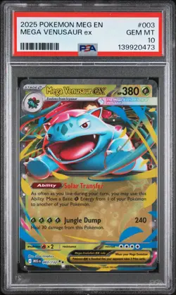2025 POKEMON MEG EN-MEGA EVOLUTION #003 MEGA VENUSAUR EX PSA 10 - Image 1