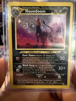 Neo Revelation Houndoom NM Holo Vintage Rare Swirl TCG Never Played - Image 1
