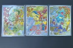 Pokemon First Partner Series 2 - Chikorita Cyndaquil Totodile 3-Card Lot - Image 1