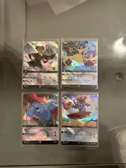Lorcana First Chapter Japanese Foil Card Lot Tinker Bell, Belle, Genie, Stitch - Image 1