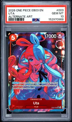 PSA 10 Uta EB03-003 Alternate Art SR One Piece EB03 English GEM MT 10 AA - Image 1