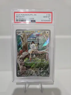 Pokemon Phantasmal Flames Meowth Illustration Rare 106/094 PSA 10 Gem Mint - Image 1